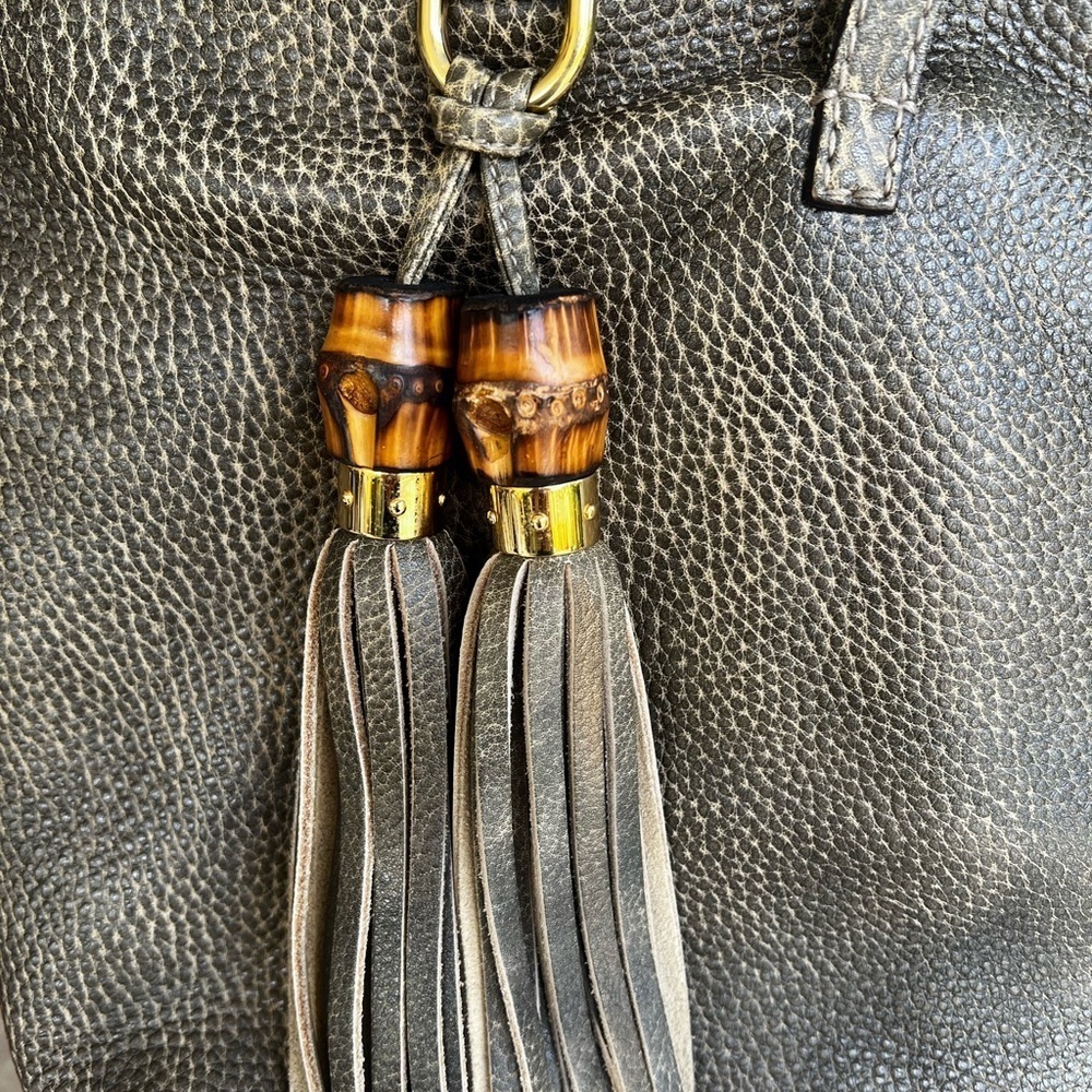 Distressed Bamboo Gucci Tote - Picture 11 of 12
